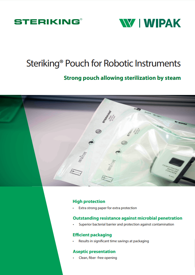 Image for Steriking's robotic instruments pouch brochure in English
